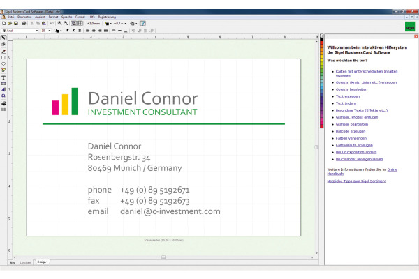 SIGEL CardDesigner plus CD SW670 Software DE 200 Karten