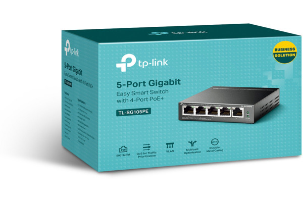 TP-LINK 5-Port Easy Smart Switch TLSG105PE with 4-Port PoE
