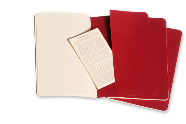 MOLESKINE Notizheft Cahier A5 101-4 liniert, rot 3 Stück
