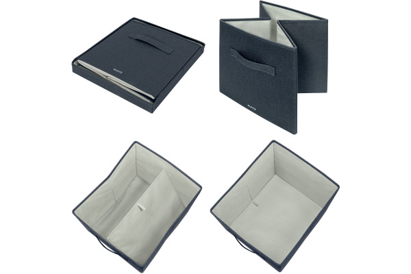 LEITZ Aufbewahrungsbox mit Deckel 61450089 samtgrau 2 Stk. 33x32.5x38cm