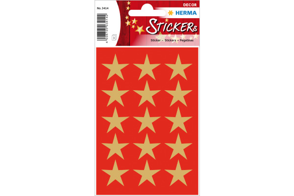 HERMA Sticker Sterne 3414 gold 45 Stück/3 Blatt