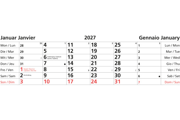 BIELLA Abreissblock Nr.14 2027 889014000 1M/1S mehrfarbig ML 24x9cm