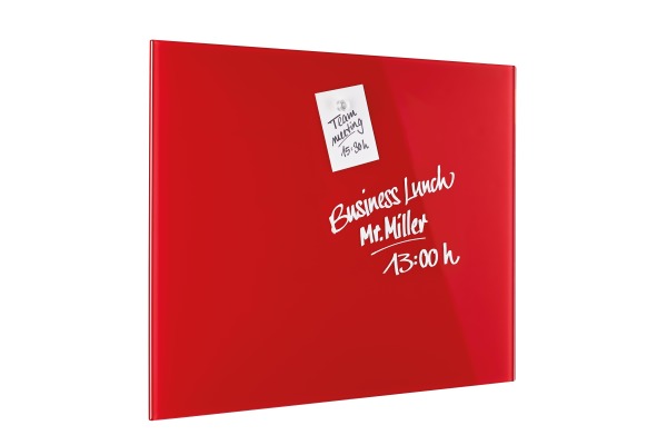 MAGNETOP. Design-Glasboard 800x600mm 13403006 rot, magnetisch