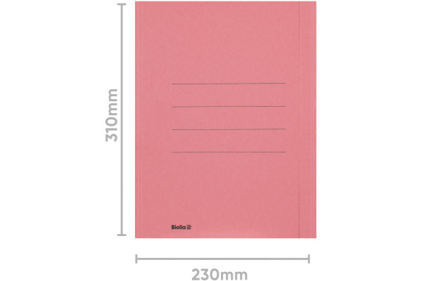 BIELLA Einlagemappe m. Klappe A4 25040145U rot 240g/m2 50 Stück