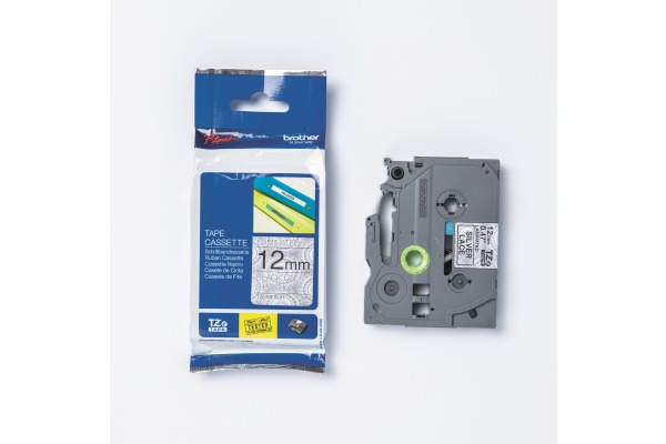 PTOUCH Band, laminiert schw/silber TZe-MPSL3 PT-DV600VP 12 mm