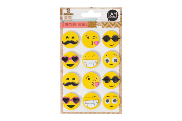I AM CREA 3D Aufkleber Emojis 4087.464 12 Stück
