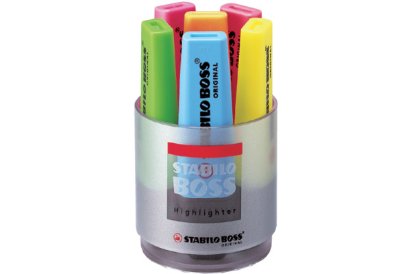 STABILO BOSS Textmarker 2-5mm 7006 Deskset 6 Stück