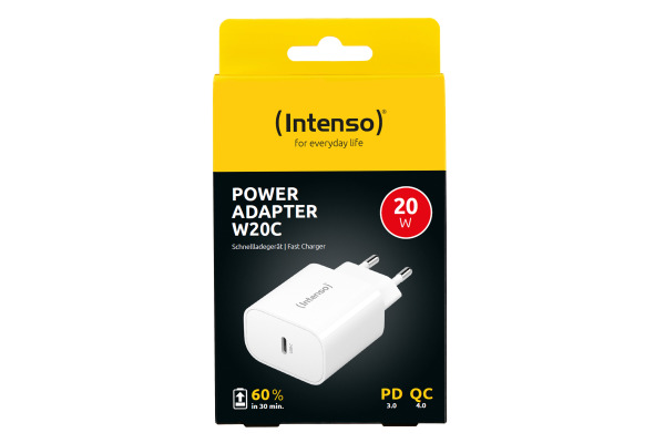 INTENSO Power Adapter W20C Charger 7802012 20W, USB-C, white