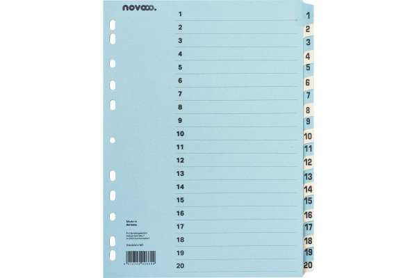 NOVOOO Kartonregister A4 40551 blau/beige 1-20