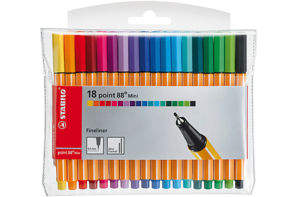 STABILO Point 88 Mini 0,4mm 688/18-1 18 Farben, Etui