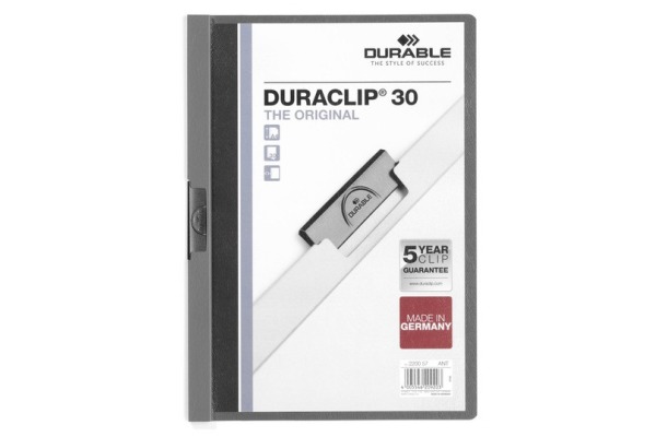 DURABLE Klemmhefter DURACLIP 30 220057 für 30 Blatt A4 anthrazit