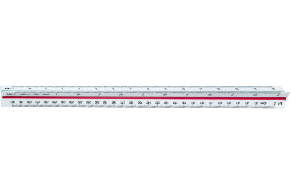 LINEX Dreikantmassstab 30cm 94700L weiss/farbig