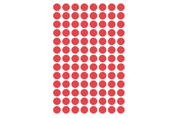 AVERY ZW. Markierungspunkte 8mm 3589 Rot, ablösbar 4 Blatt
