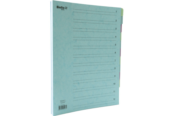 BIELLA Fächermappe A4 32641200U Karton, farbig 12 Fächer