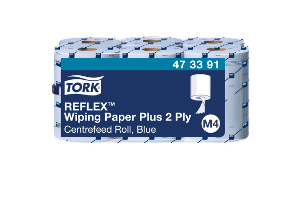 TORK Papierwischtücher M4 Reflex 473391 blau 6 Rollen a 150m