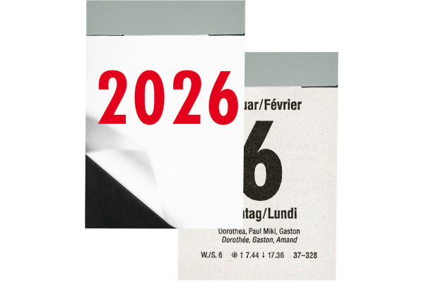 BIELLA Abreissblock Nr.3 2026 889003000 1T/1S sw/rot DE/FR 5.4x8cm