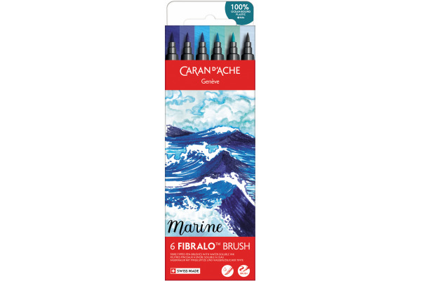 CARAN D'A Classic Fibralo Brush 0.5-5mm 186.805 Marine 6 Stück