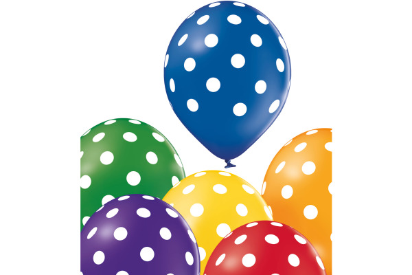I AM CREA Ballons grosse Punkte 27cm 1000-1057 Mix 6 Stück