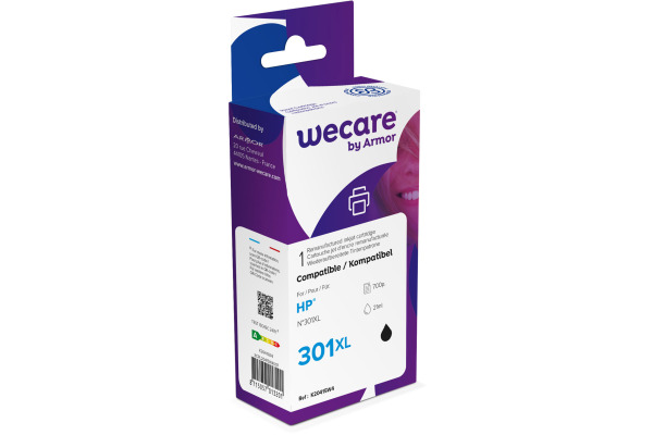 WECARE Tinte 301XL rebuilt schwarz CH563EE zu HP DeskJet 2050 21ml