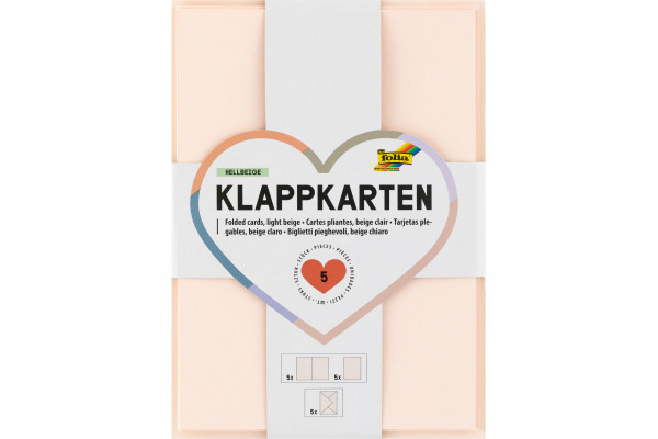 FOLIA Klappkarten A6 150543 220g, hellbeige 5 Stück