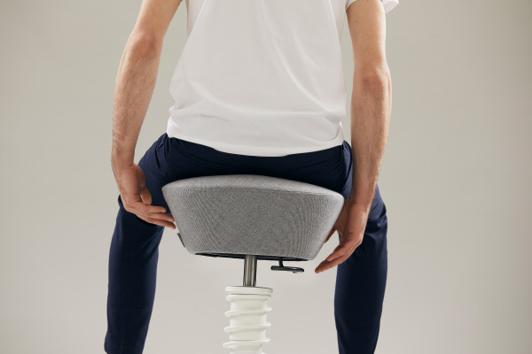 AERIS Sitzhocker Swopper 102HBSTWH weiss/blau, mit Rollen