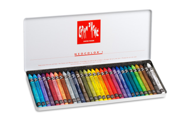 CARAN D'A Wachsmalkreide Neocolor 1 7000.330 30 Farben Metallbox