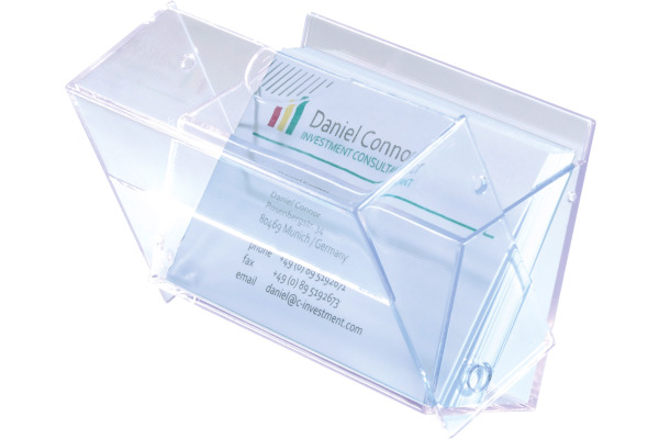 SIGEL Visitenkarten-Box VA110 transp.,für 100 Karten 86x55mm