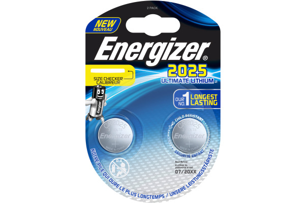 ENERGIZER Knopfzelle Ultimate Lithium 3V CR2025 155 mAh 2 Stück