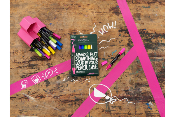 FABER-CA. Acrylmarker 1-3mm 186009 Vibrant 6 Stück