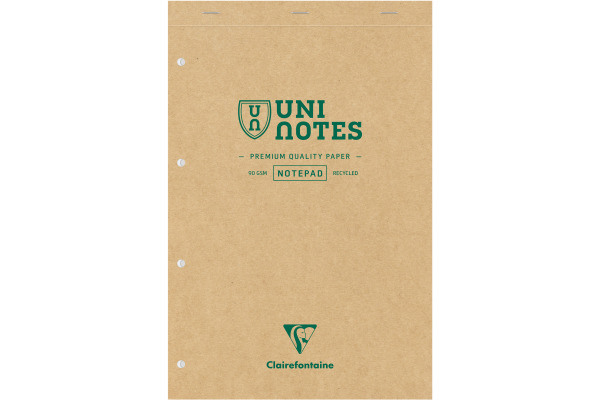 CLAIREFON Notizblock Uni Notes A4+ 9873C braun, kariert 70 Blatt