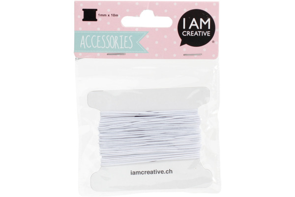 I AM CREA Schmuckband, elastisch 1mmx10m 4703.21 weiss
