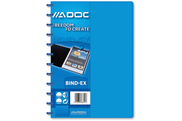 ADOC Sichtbuch PP transparent A4 5532.400 blau 30 Taschen