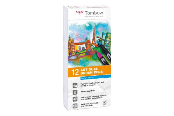 TOMBOW ABT Dual Brush Pen ABT-12P-1 12er Set Grundtöne