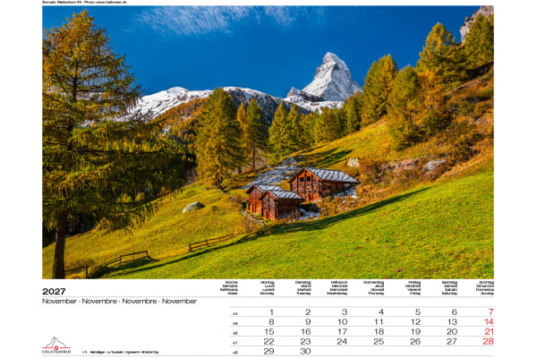CALENDARI Bildkalender 2027 36205908 Schweiz-Suisse ML 40x31cm
