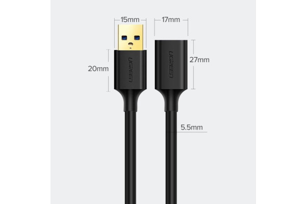 UGREEN Extension Cable USB 3.1 30127 3m, Black