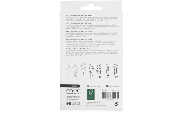 COPIC Multiliner 2207510 Set schwarz, 8 Stück