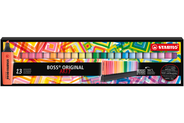 STABILO BOSS Textmarker Arty 2-5mm 7023-01-5 Deskset 23 Stück