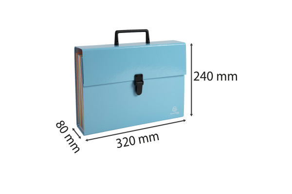 EXACOMPTA Fächermappe Aquarel A4 56762E pastellblau 18-teilig