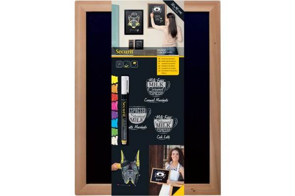 SECURIT Kreidetafel WOODY WBW-TE-30 teak 40x30x1cm