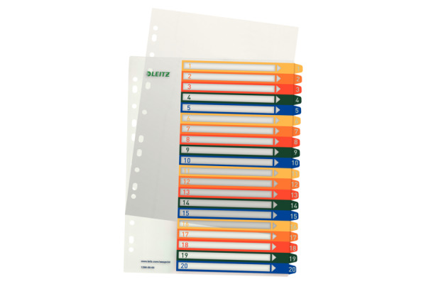 LEITZ Register PC-beschriftbar A4+ 12960000 multicolor 1-20