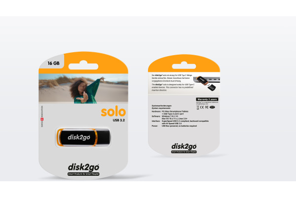 DISK2GO USB-Stick solo 16GB 30006622 Type C USB 3.2