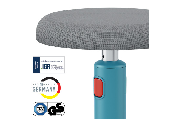LEITZ Sitz/- Stehhocker Cosy 6518-0061 blau Sitzhöhe 46-79cm