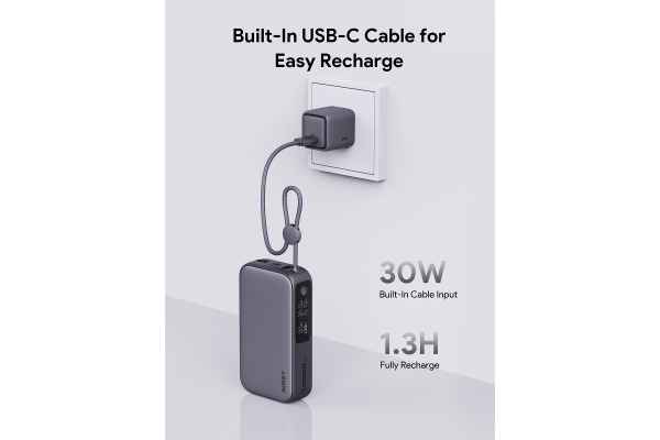 AUKEY Spark Sling 10000mAh PB PB-Y47 GR 30W PD, Bild-in-USB-C Cal.Gr