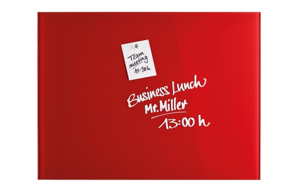 MAGNETOP. Design-Glasboard 800x600mm 13403006 rot, magnetisch
