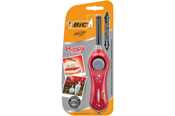 BIC Feuerzeug HAPPY U140 6cm 935474 rot