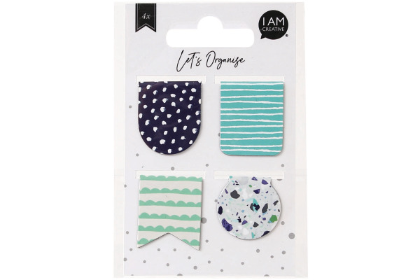 I AM CREA Buchzeichen Let`s Organize 4035.03 magnetisch, 4 assortiert