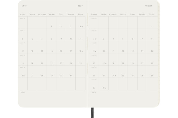 MOLESKINE Wochen-Notizkalender 26/27 DSB18WN2Y 18M liniert SC schwarz 9x14cm
