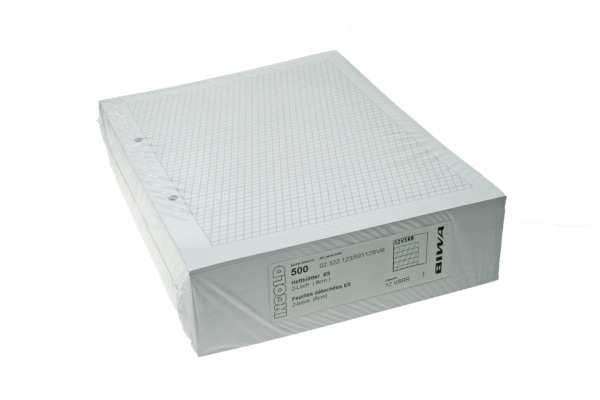 INGOLD-B. Ringbucheinlagen E5 02.322.55 weiss 90g 5x5mm kar. 500 Blatt