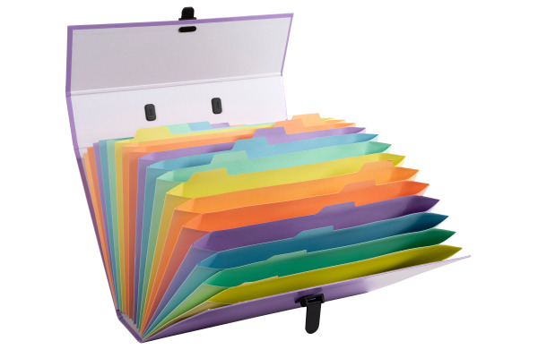EXACOMPTA Fächermappe Aquarel A4 56765E mauve 18-teilig