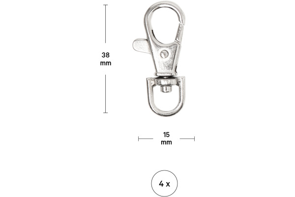 I AM CREA Karabiner drehbar 4703.44 38x15mm 4 Stück